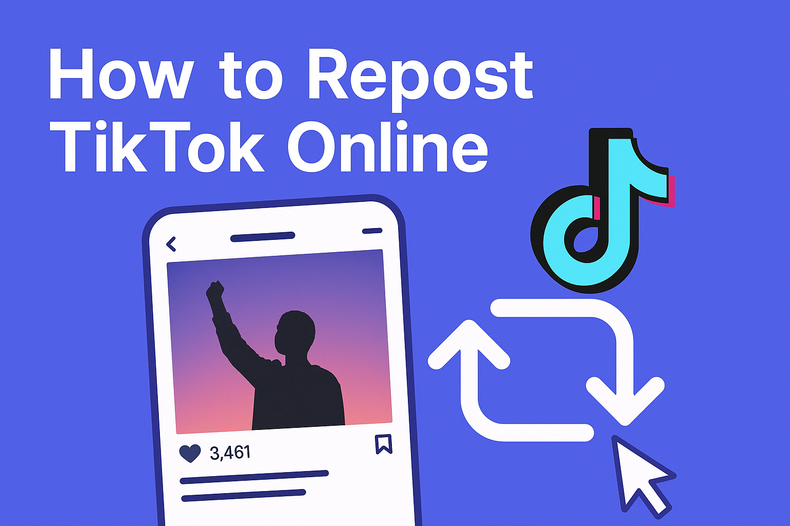 How to Repost TikTok Online - Visual guide showing TikTok reposting process